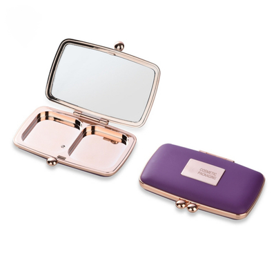 Recyclable Cosmetic Powder Press Box Cosmetic Compact Case Packaging Powder Puff With Case Box